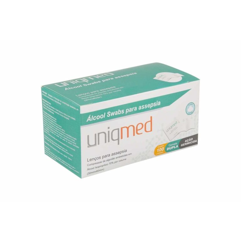 Lenço para Assepsia Álcool Swabs c/ 100 Uniqmed
