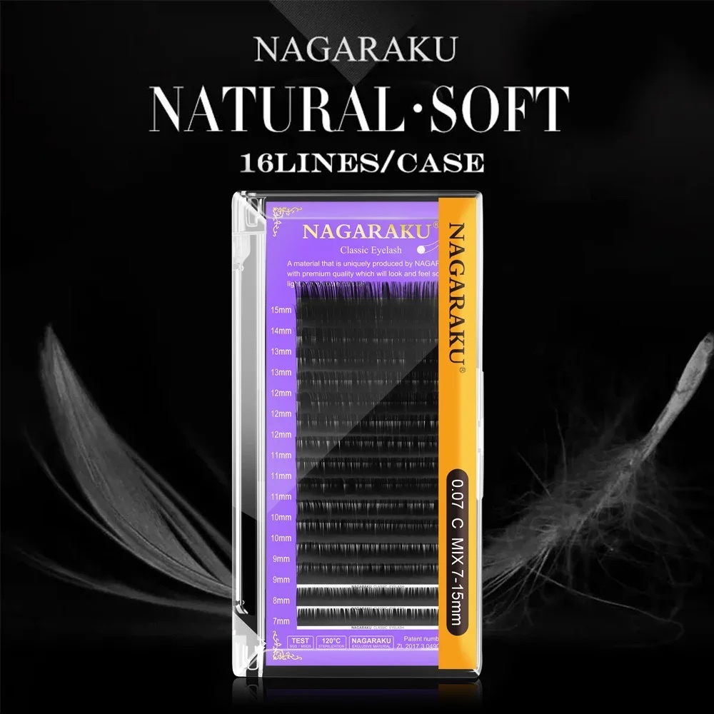 NAGARAKU Cílios Individuais De mink Falso 16Rows/maquiagem cilios Para Profissionals/Extensão /