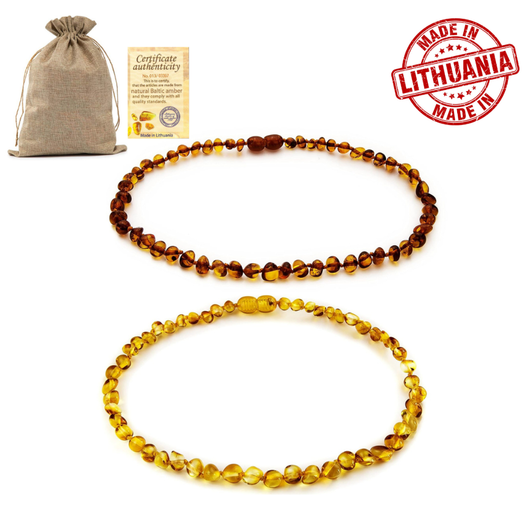 Colar de Âmbar de 0 a 3 anos – Original Com Certificado 33cm