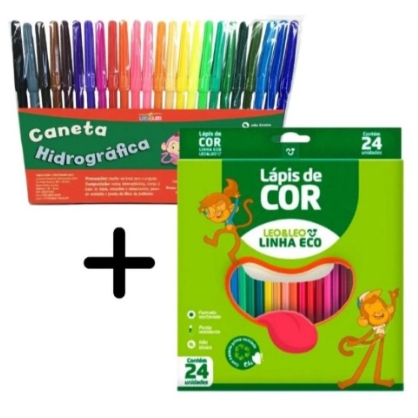 kit Lápis de Cor 24 cores + Canetinha – Can