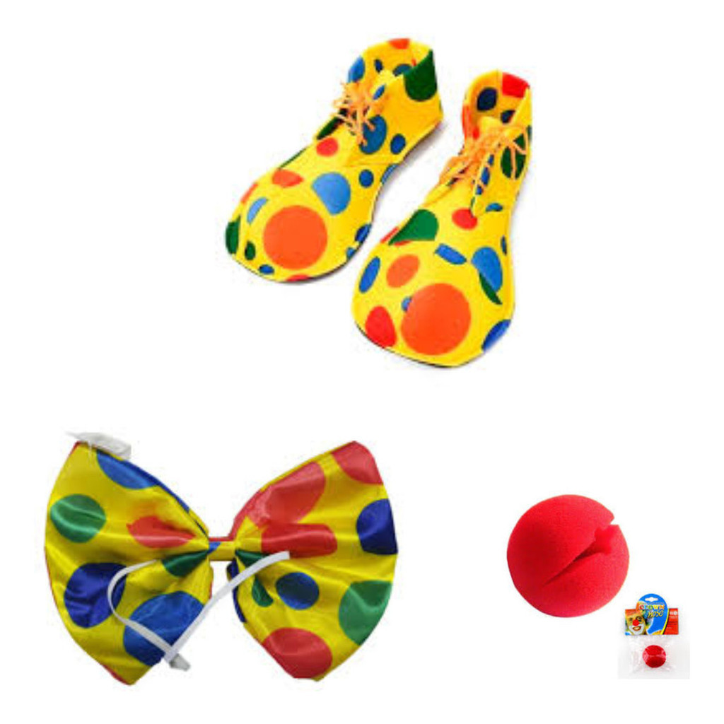 Kit Fantasia Palhaço: Nariz, Gravata e Sapatos
