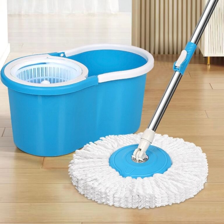 Esfregão giratório com cabo de aço inoxidável 