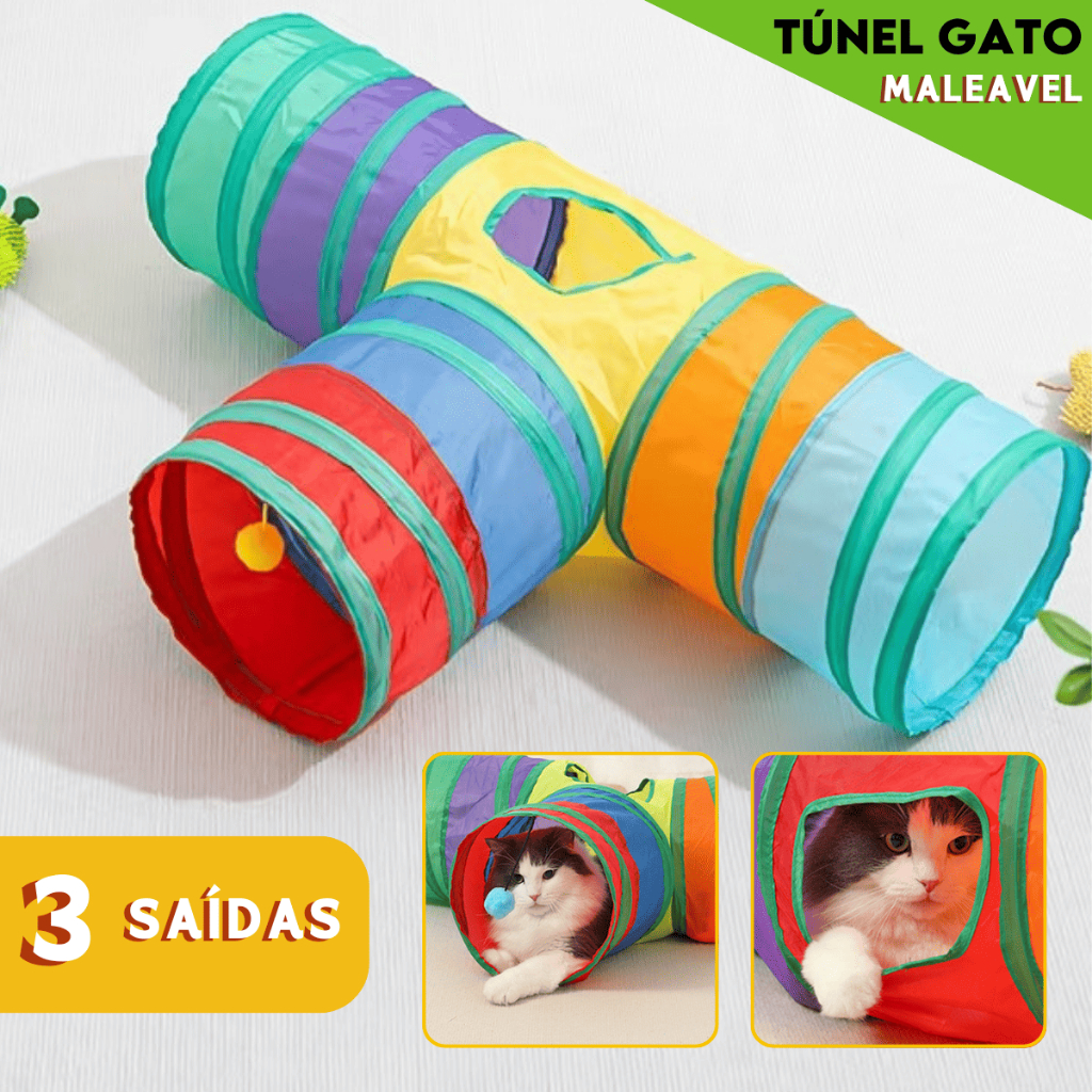 Tunel Brinquedo Labirinto Colorido Para Pets Dobrável – CH
