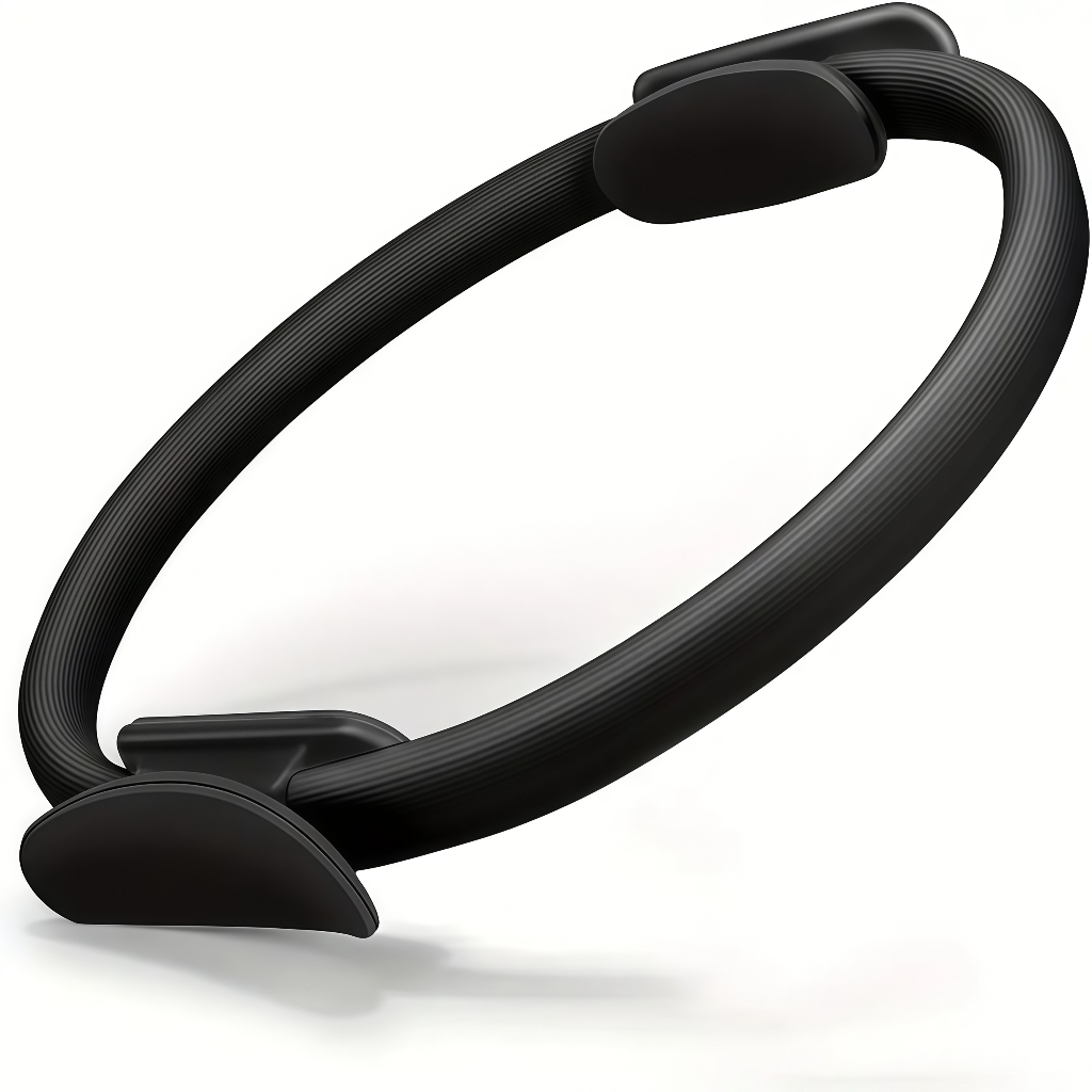 Anel de Pilates Tonificador Arco de Yoga Flexível Circulo Preto Fisioterapia Reabilitação Exercício