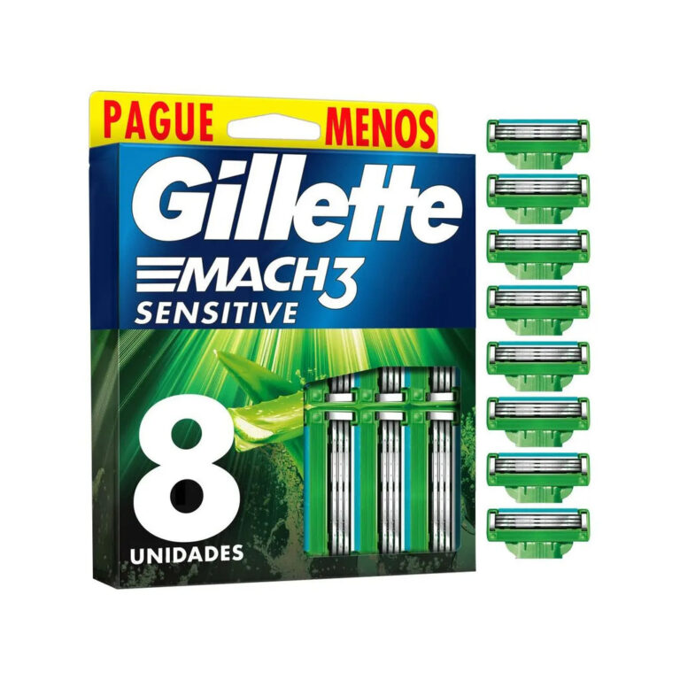 Refils Gillette Mach3 Sensitive Leve 8 Unidades