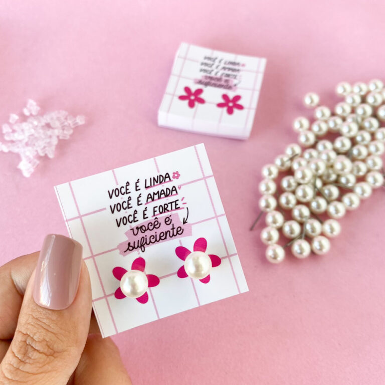 50 Pares de Brinco de Perola + tag Mimo para clien