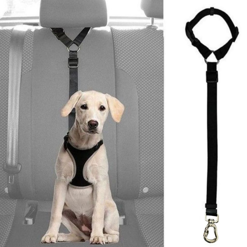 Cinto De Segurança Pet Veicular com Encosto De Cabeça para Cães de Médio e Grande Porte – Madiba Pet