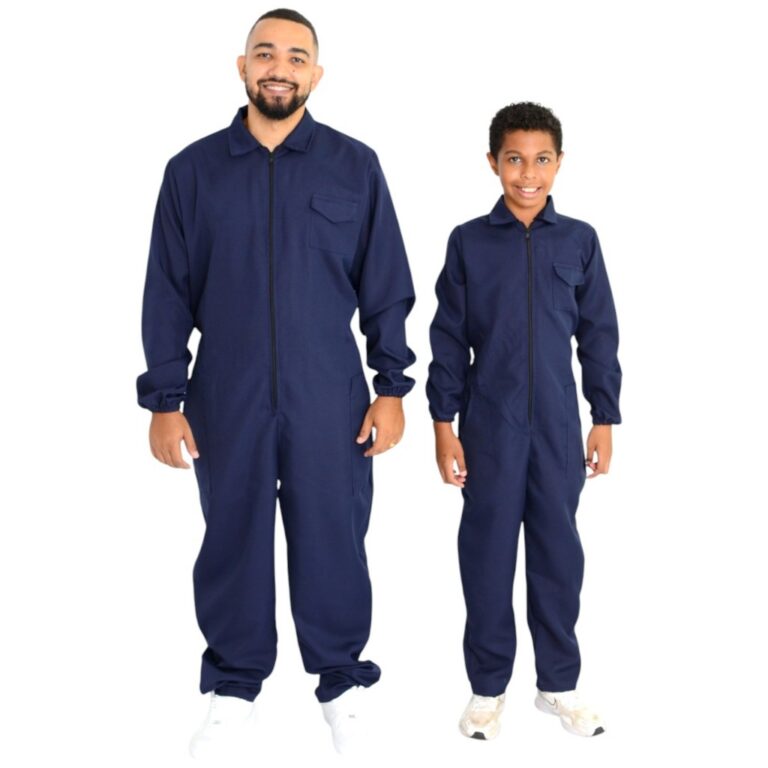 Macacão de Oxford Azul Marinho