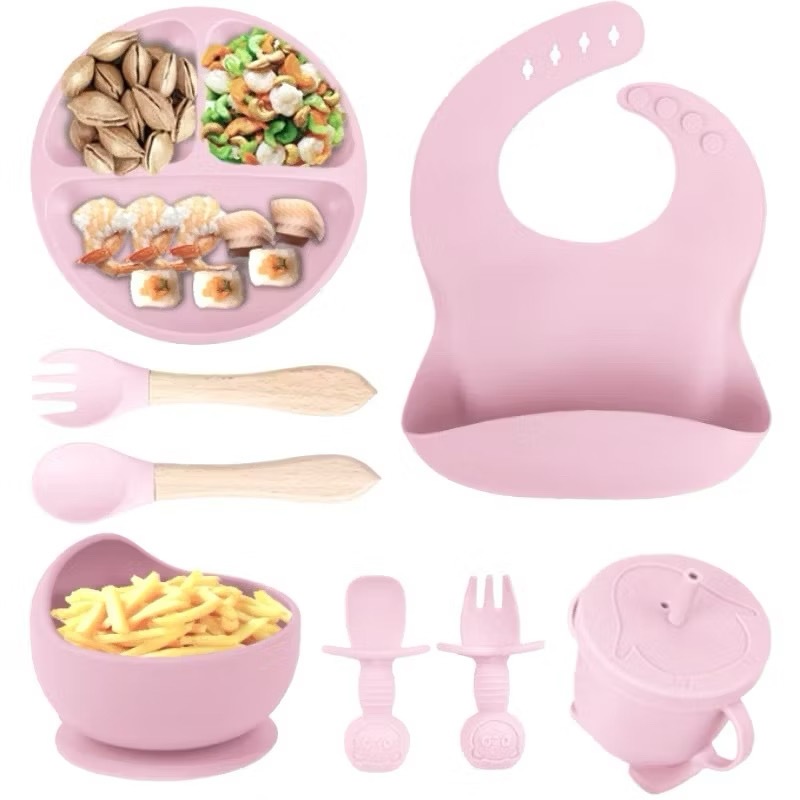 Kit 8 Peças E Talheres De Silicone Para Bebês E Crianças 0624