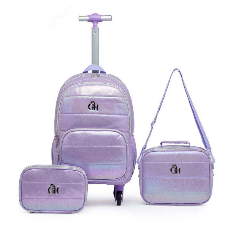 Kit Mochila  Rodinha Lancheira Térmica  Estojo Es