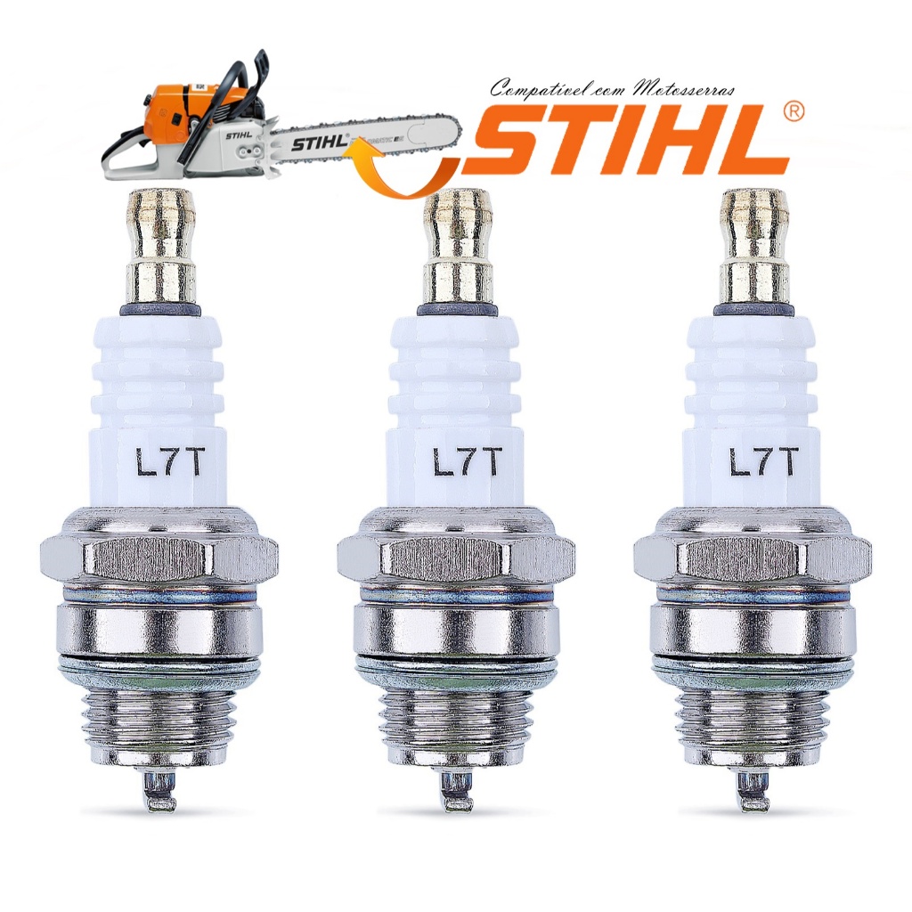 Kit 3 Velas De Ignição P/ Motosserra Stihl 017 018 MS180 MS170
