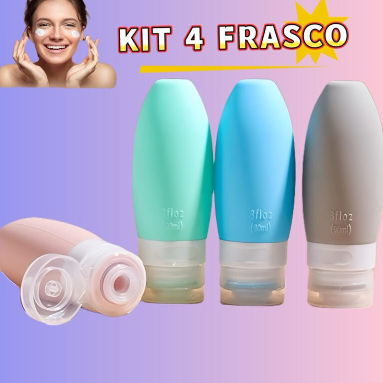 Kit De Frascos 7 Peças Para Cosméticos Portátei