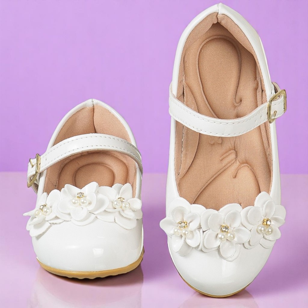 Sapatilha Infantil Menina Moça Sapato Boneca Feminina Sapatinho Daminha Fivela 16 ao 34 Festa Flor
