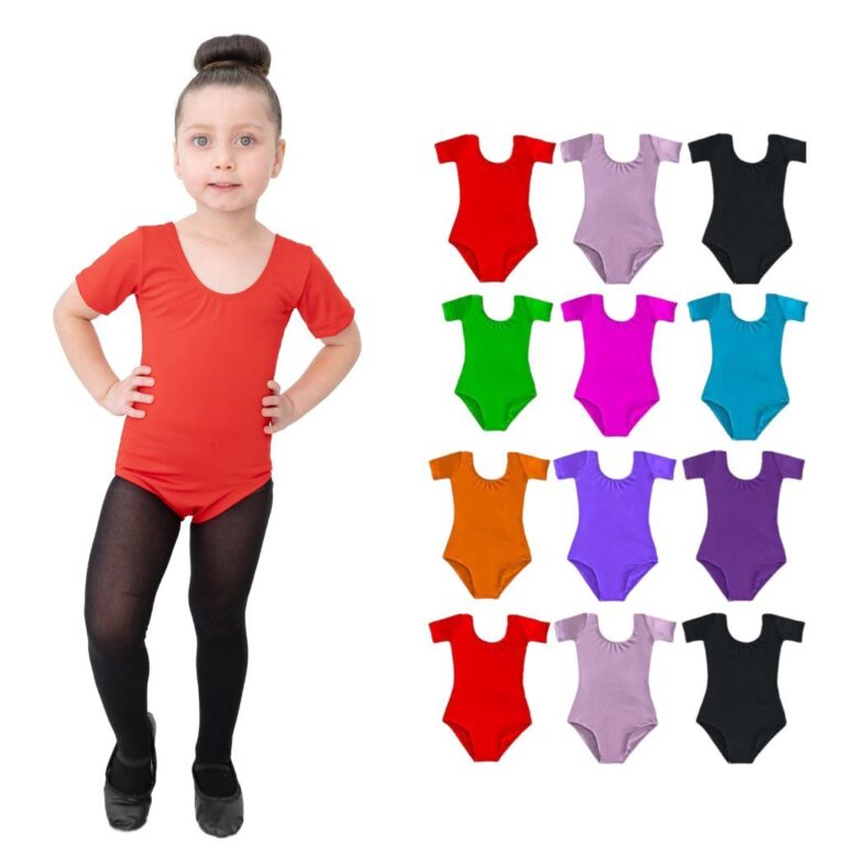 Body Colorido Ballet Infantil Suplex Meia Manga En
