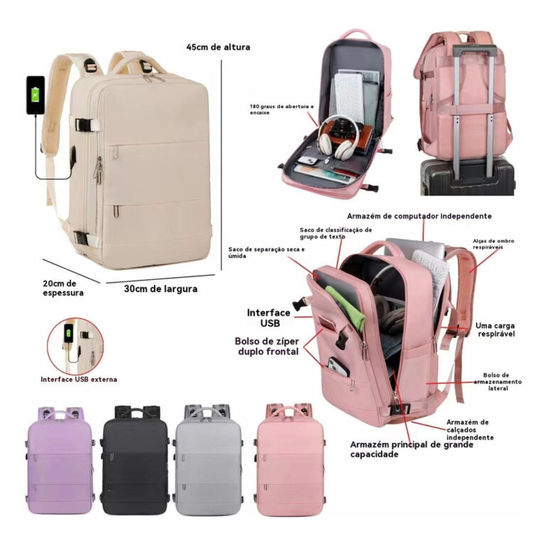 Mochila Viagem Executiva Grande Notebook bosco