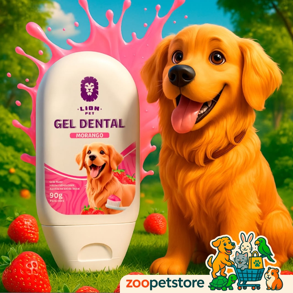 Pasta De Dente Gel Dental Para Cachorro e Gato (Creme Contra Tártaro e Mau Hálito) Lion Pet – 90g