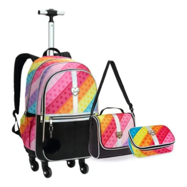 Mochila Rodinha 360 Juvenil Holografica Colorida M