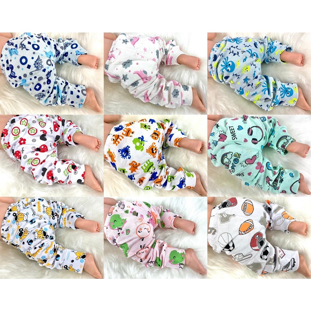 Kit 6 Mijão Culote Estampado Calça Bebê Pé Aberto 100% Algodão Antialérgico