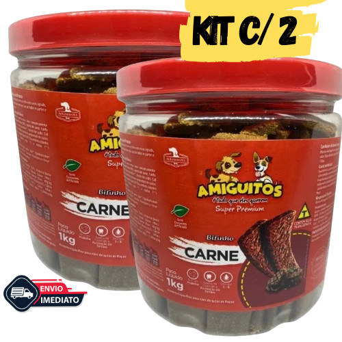 Kit 2 Bifinho AMIGUITOS 1 KG Petiscos Cães Cachor