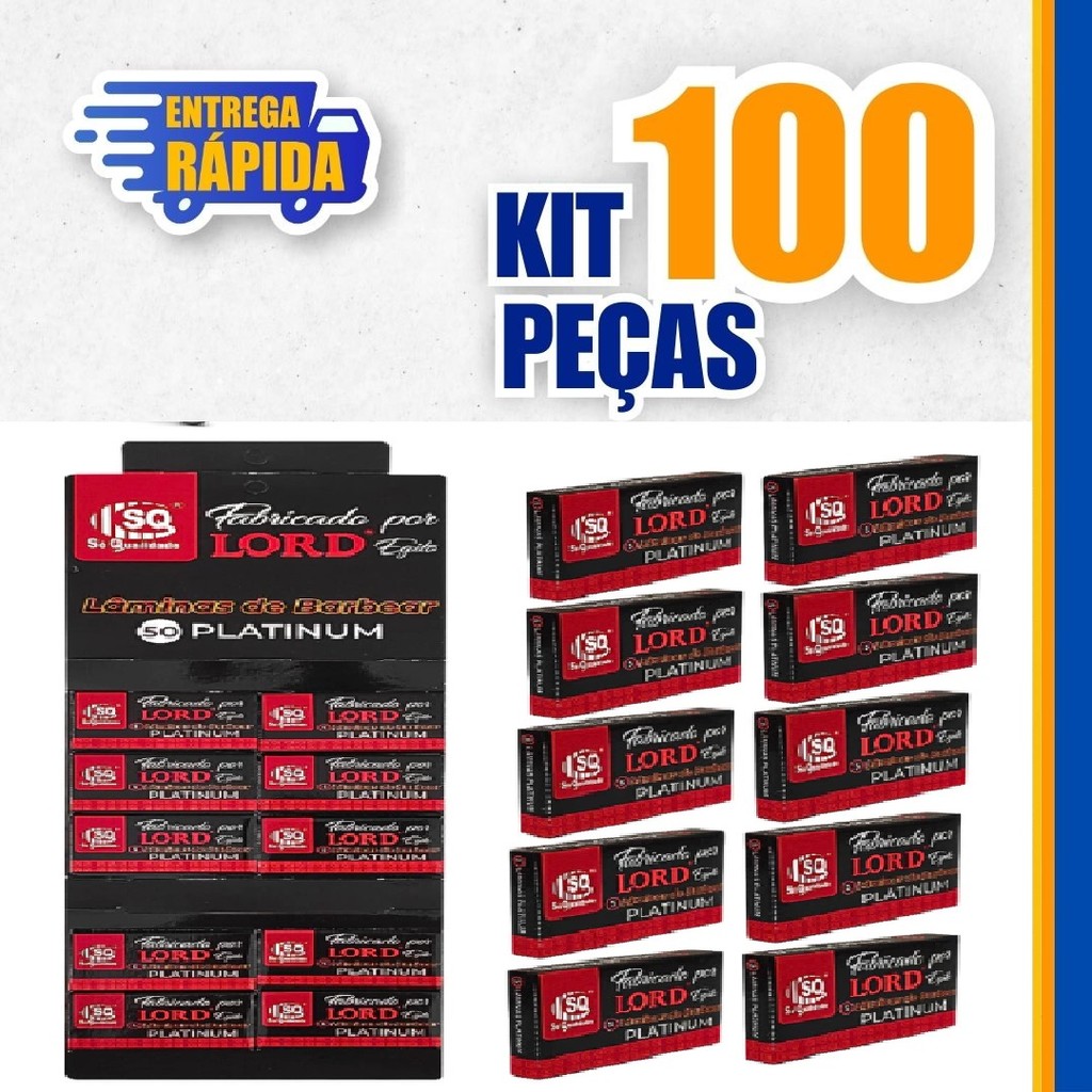 200 Laminas Lord Platinum Para navalhetes, uso de Barbeiros, Fabricados no Egito, tipo Gillete Profi