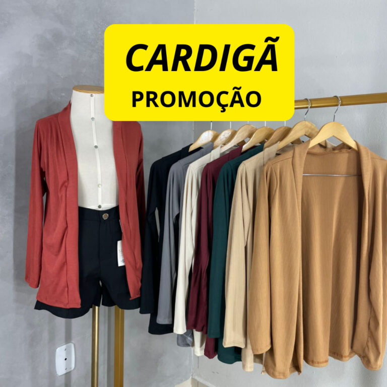 Cardigan Feminino Canelado de Malha Casaco Cardig�