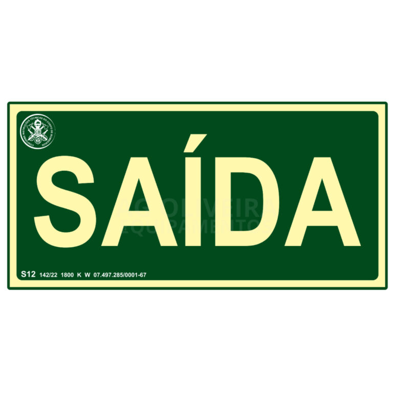 Placa de Sinalização 12×24 Fotoluminescente
