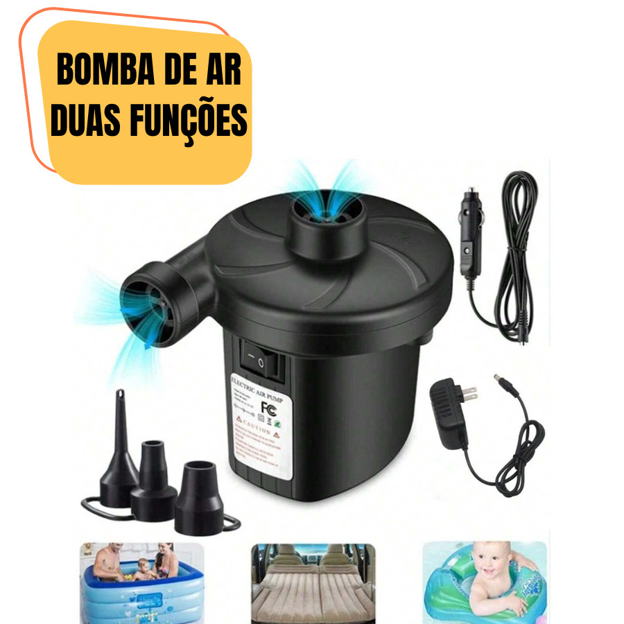 Bomba Elétrica Pneumática Para Secar E Encher Colchão Boias Piscinas Infláveis Portátil Esvaziar E I