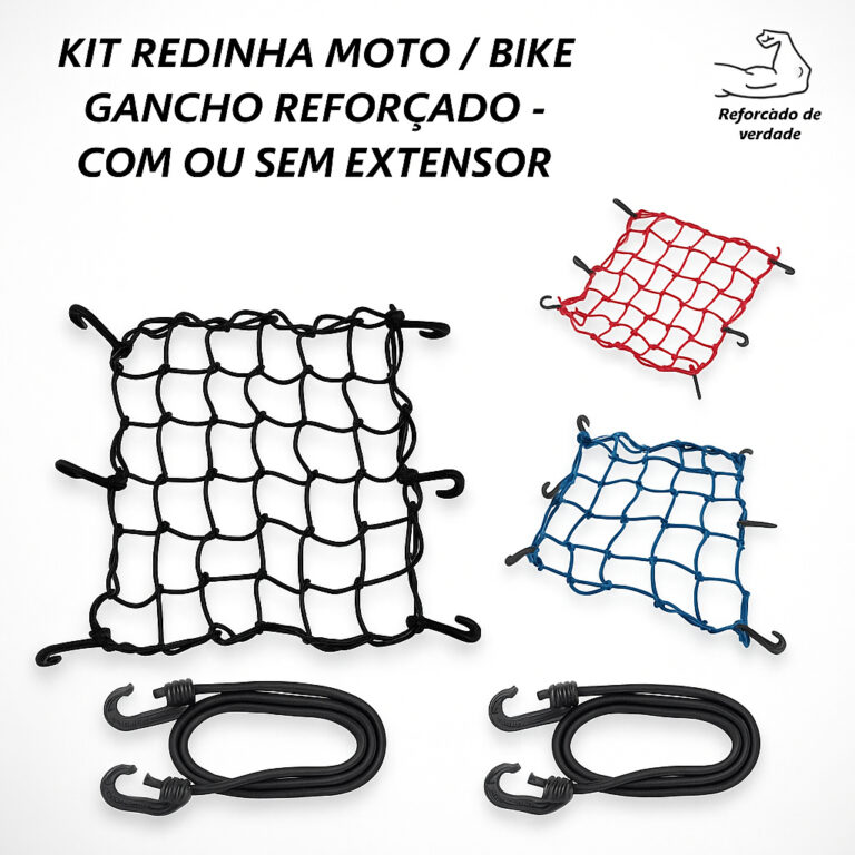 Kit Rede Elástica Moto Bike Redinha Carga Aranha 