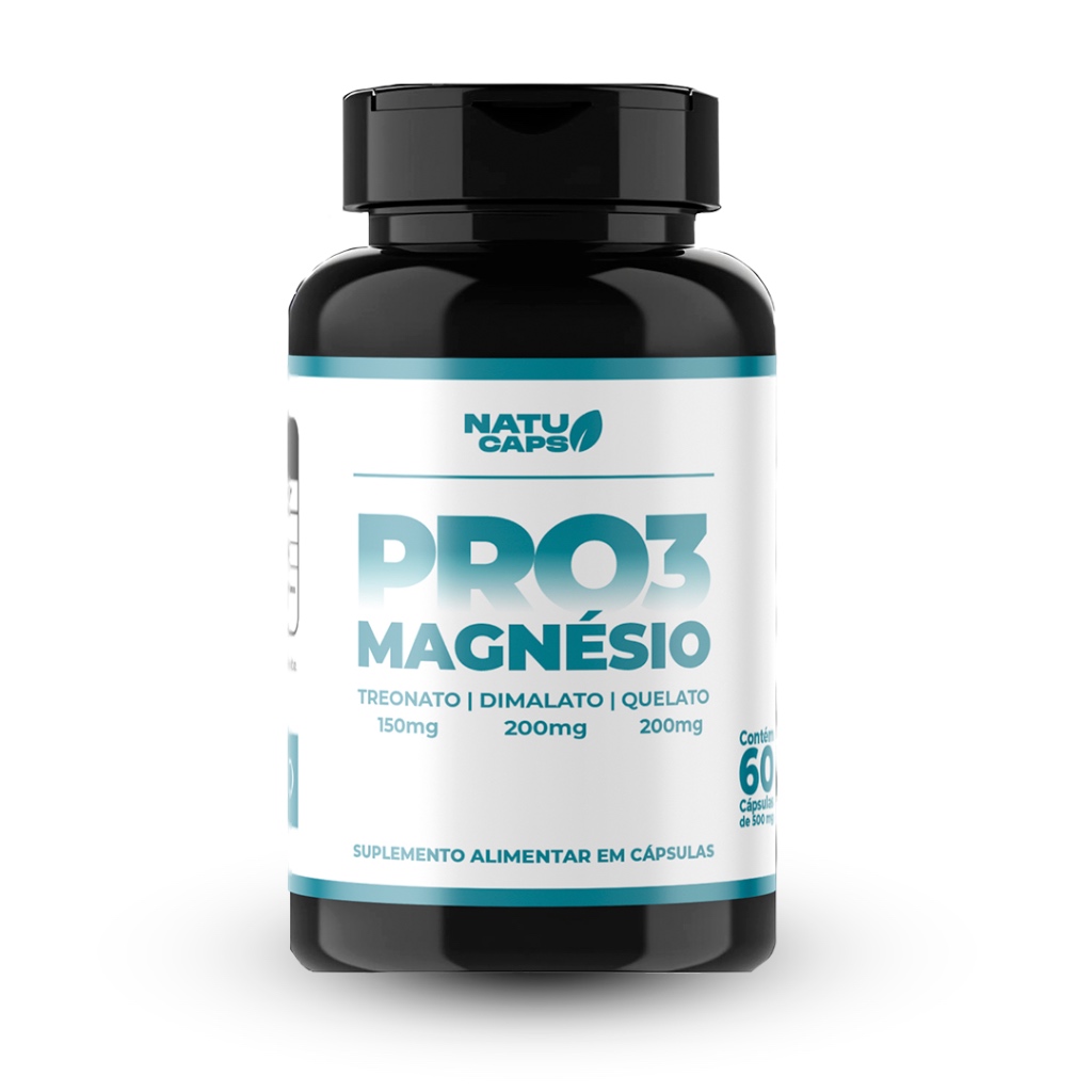 1 Un – 6 Pro Magnésio – 60 Cápsulas – Muscular, Clareza Mental, Energia. Envio Imediato.