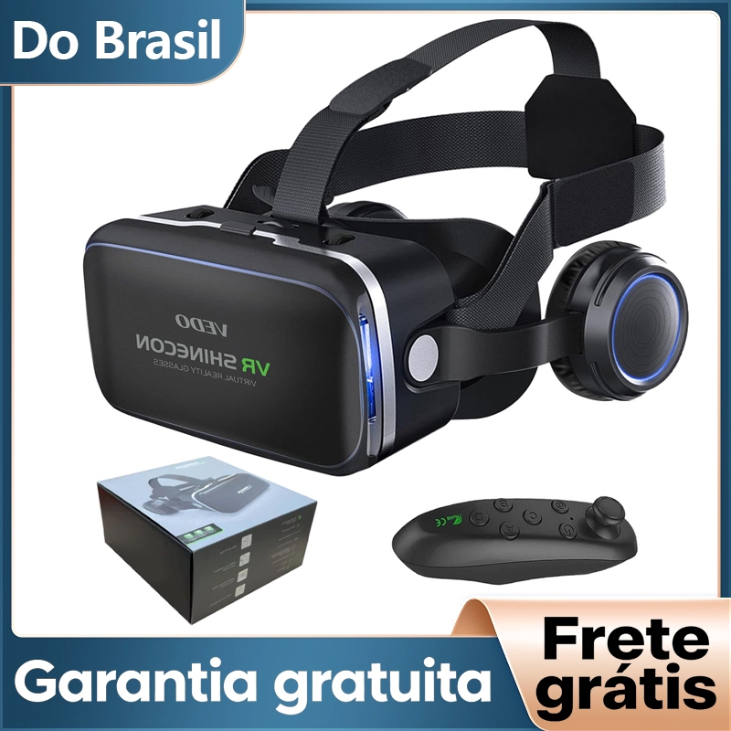 Shinecon Óculos Vr Realidade Virtual 3d Com Fone De Ouvido E Controle Presente Tecnológico
