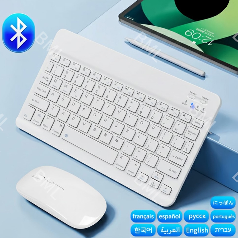Kit Teclado E Mouse Bluetooth 5.2 Ultrafino Compacto Compatível Celular Tablet Pc Notebook