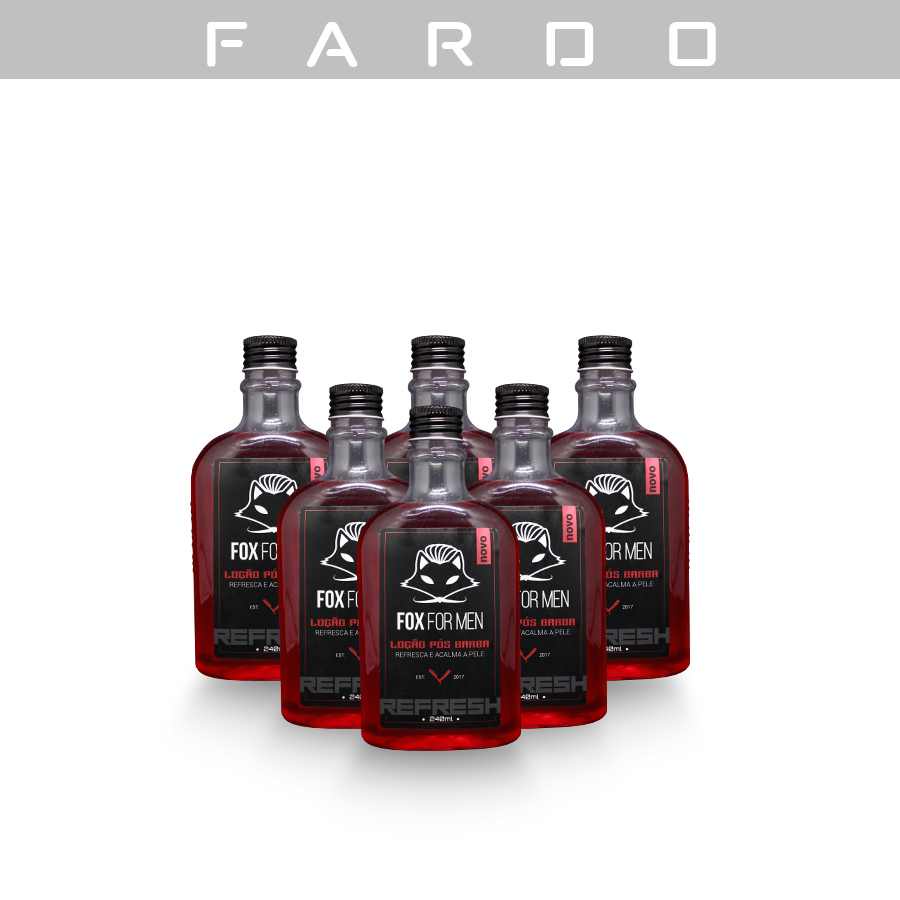 LOCAO POS BARBA 240ML – FOX FOR MEN (VERMELHA) – 6 UNIDADES