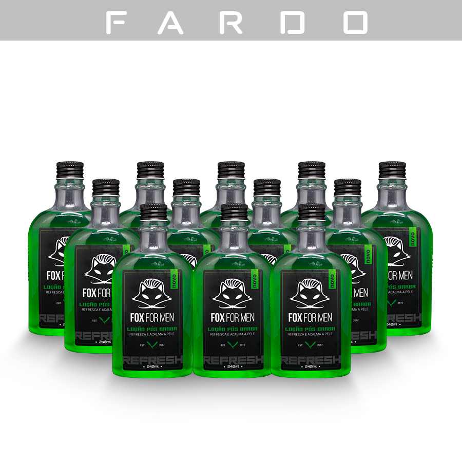 LOCAO POS BARBA 240g (VERDE) – FOX FOR MEN – 12 UNIDADES