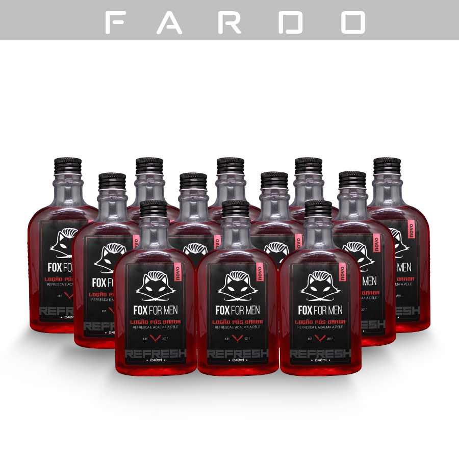 LOCAO POS BARBA 240ML – FOX FOR MEN (VERMELHA) – 12 UNIDADES