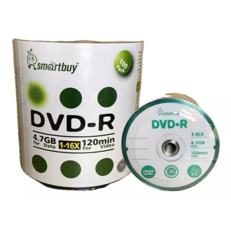 Disco virgem DVD-R SmartBuy de 16x por 100 unidade