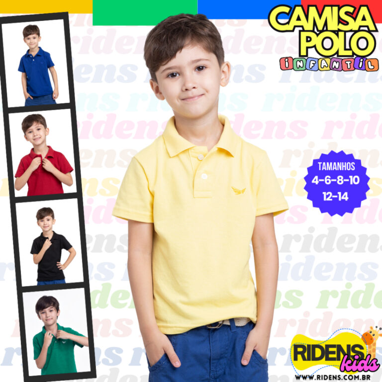Camisa Gola  Polo Infantil Menino  Super conforto 