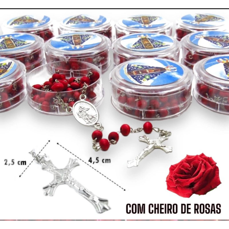 KIT 12 Terço Perfumado Com Cheiros De Rosas Nossa Senhora Aparecida, OTIMA QUALIDADE