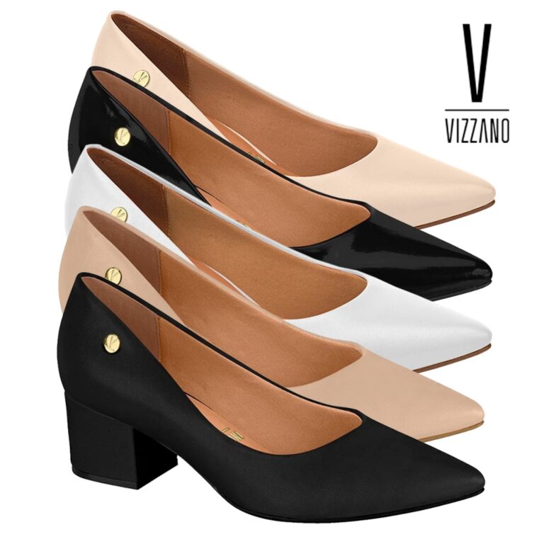 Sapato Scarpin Feminino Vizzano Salto Baixo Grosso