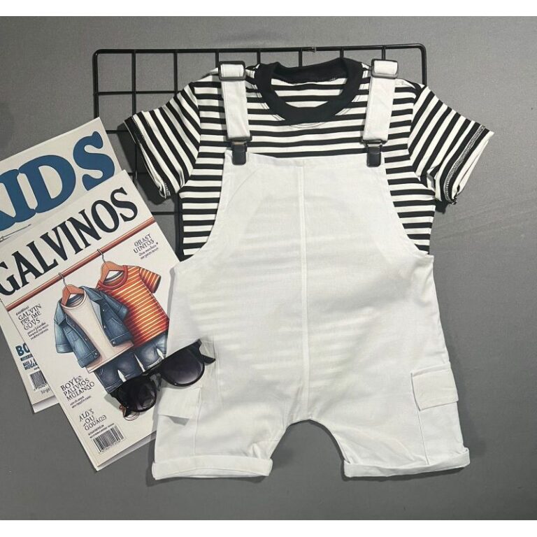 conjunto macacão mauricinho jardineira menino bra