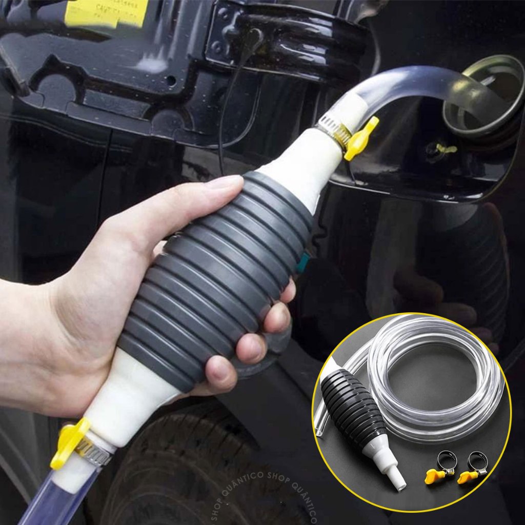 Bomba de Sucção Manual para Transferência Gasolina, Água, Óleo e Etanol – Fácil de Usar