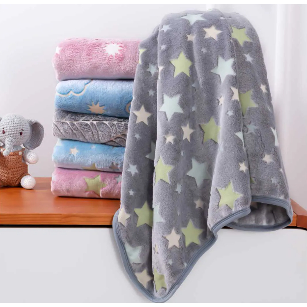 Manta Cobertor Bebe Infantil Estampado Brilha no E
