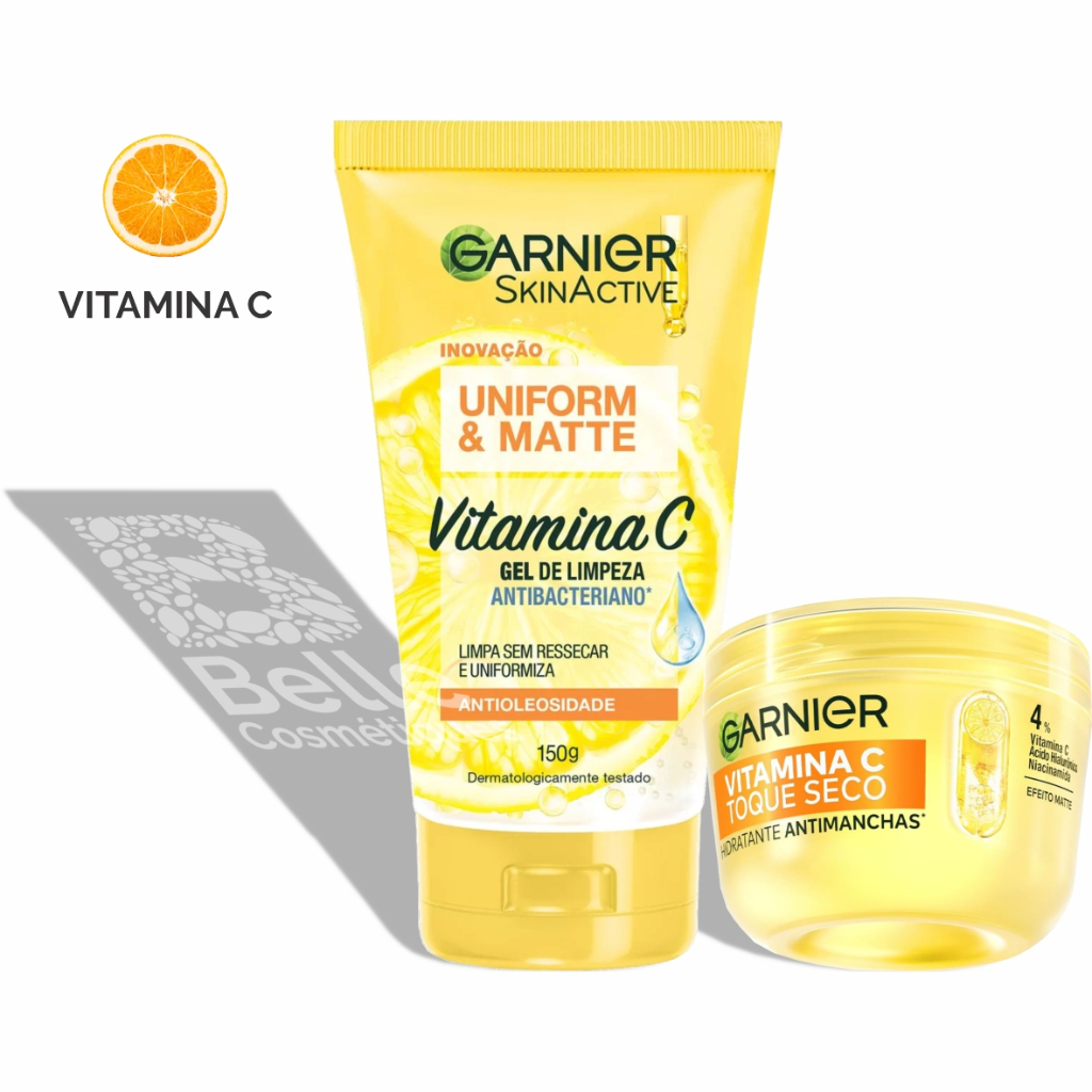 Gel de Limpeza UniformEMatte 150g e Hidratante Facial Antimanchas 85g – Garnier