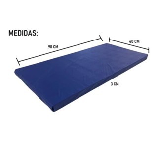 Colchonete Academia Azul 90x40x3cm  D23 Yoga Pilat