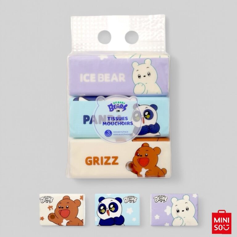 Pacote de Lenços Faciais We Baby Bears Miniso 3