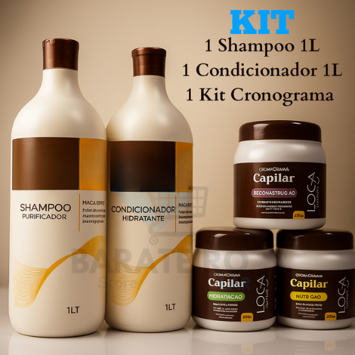 Kit Shampoo e Condicionador + Cronograma Capilar H