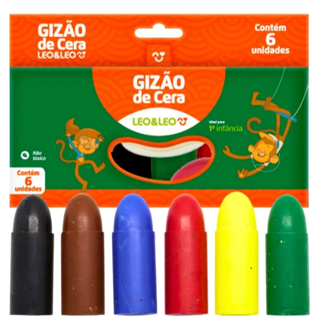 Kit Gizão De Cera Meu Primeiro Giz 6 Cores –