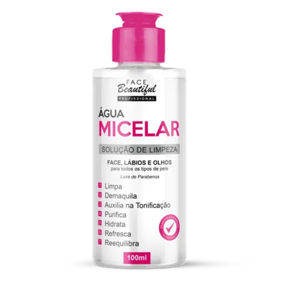 Água Micelar Limpeza Facial 100ml Face Beautiful