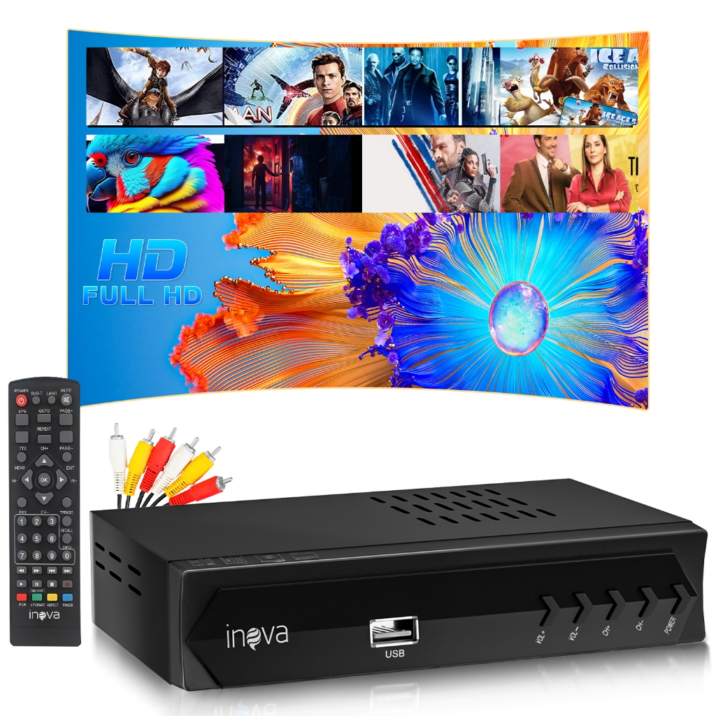 INOVA Receptor Digital TV Antena Interna + Amplificador Sinal Hdtv Para Tv Digital Full HD Smart via