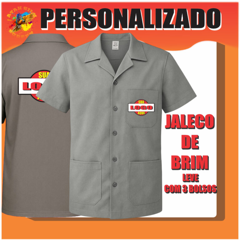 Jaleco Brim 3 Bolsos Manga Curta / Personalizado P