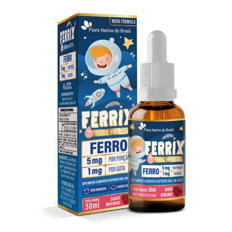 FERRIX KIDS ferro em gotas sabor morango FLORA NAT